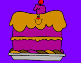Desenho Bolo de aniversário pintado por ananda