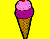 Desenho Cone de gelado pintado por Rita
