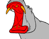 Desenho Hipopótamo com a boca aberta pintado por nicolas