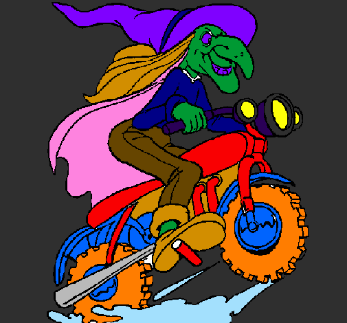 Bruxa numa moto