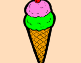 Desenho Cone de gelado pintado por natalia