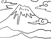 Desenho Monte Fuji pintado por Ariana