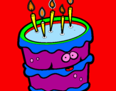 Desenho Bolo de aniversário 2 pintado por bernardo  martins
