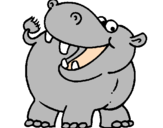 Desenho Hipopótamo pintado por milena