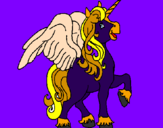 Desenho Unicórnio com asas pintado por pony 
