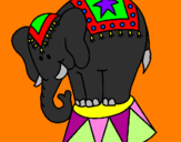 Desenho Elefante a actuar pintado por PAMELA