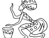 Desenho Mulher com tambor pintado por africa 8