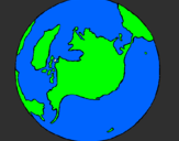 Desenho Planeta terra pintado por fernandinha