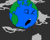 Desenho Terra doente pintado por lorena castro