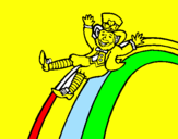 Desenho Duende no arco-íris pintado por dudu