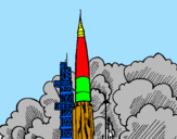 Desenho Lançamento foguete pintado por lucas fogete