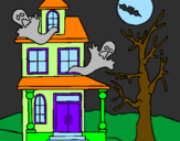 Desenho Casa do terror pintado por ana
