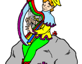 Desenho Duende a tocar harpa pintado por lorena castro