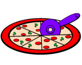Desenho Pizza pintado por larissa ramalho