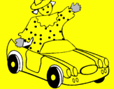 Desenho Boneca em carro descapotável pintado por felipe