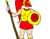 Desenho Guerreiro troiano pintado por rer