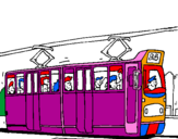 Desenho Eléctrico com passageiros pintado por fefe