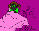 Desenho Monstro debaixo da cama pintado por lorena  