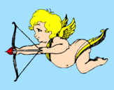 Desenho Cupido a voar pintado por lorena