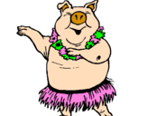 Desenho Porco havaiano pintado por Ana