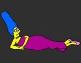 Desenho Marge pintado por gate