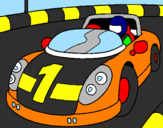 Desenho Carro de corridas pintado por Matheus 6 anos