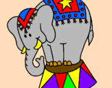 Desenho Elefante a actuar pintado por cleide