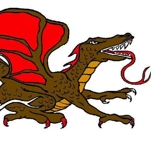 Desenho Dragão réptil pintado por dante