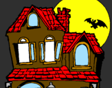 Desenho Casa do mistério pintado por Braian 4 anos