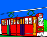 Desenho Eléctrico com passageiros pintado por gonçalo