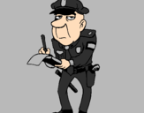 Desenho Polícia a passar multas pintado por policia   militar