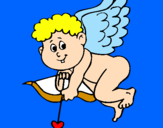 Desenho Cupido pintado por larissa