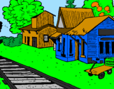Desenho Estação de comboio pintado por g.pedro