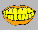 Desenho Boca e dentes pintado por Jhonanthan 4 anos