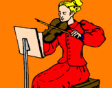 Desenho Dama violinista pintado por Enzo