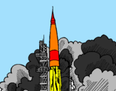 Desenho Lançamento foguete pintado por deyvid