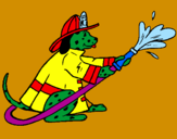 Desenho Dálmata bombeiro pintado por igor