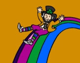 Desenho Duende no arco-íris pintado por le