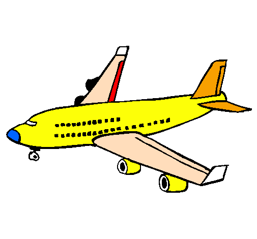Desenho de Avião de passageiros pintado e colorido por Usuário não