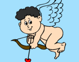 Desenho Cupido pintado por amorim