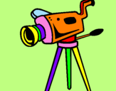 Desenho Câmera de cinema pintado por marcela 8 anos
