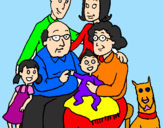 Desenho Família pintado por naira gabriele paz lira