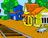 Desenho Estação de comboio pintado por Dudu
