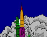 Desenho Lançamento foguete pintado por RODRIGO CASTRO  ....