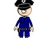 Desenho Agente de polícia pintado por gcm