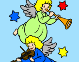 Desenho Anjos musicais pintado por Márcio