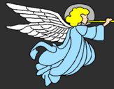 Desenho Anjo com grandes asas pintado por rafael