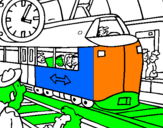 Desenho Estação de caminhos de ferro pintado por felipe