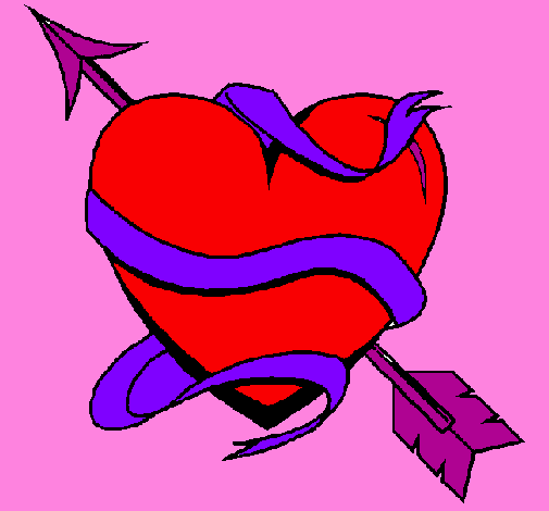 Desenho de Coração com seta pintado e colorido por Usuário não registrado o  dia 21 de Setembro do 2010