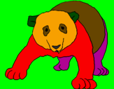 Desenho Urso panda pintado por PRIMOS LI E GU